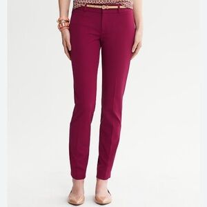 Banana Republic Magenta Berry Sloan Slim Ankle Pants Size 8 Stretch Workwear